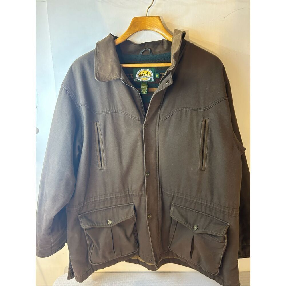 Cabela men’s 2xl blanket lined coat cargo pockets blanket lined rn#56835‎